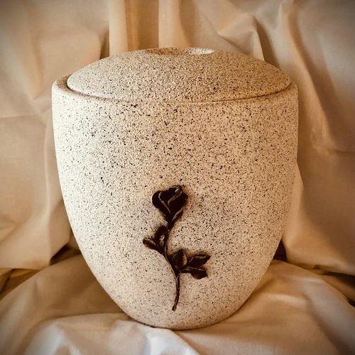 Bronz rózsa gránit hatású porcelán kerek urna